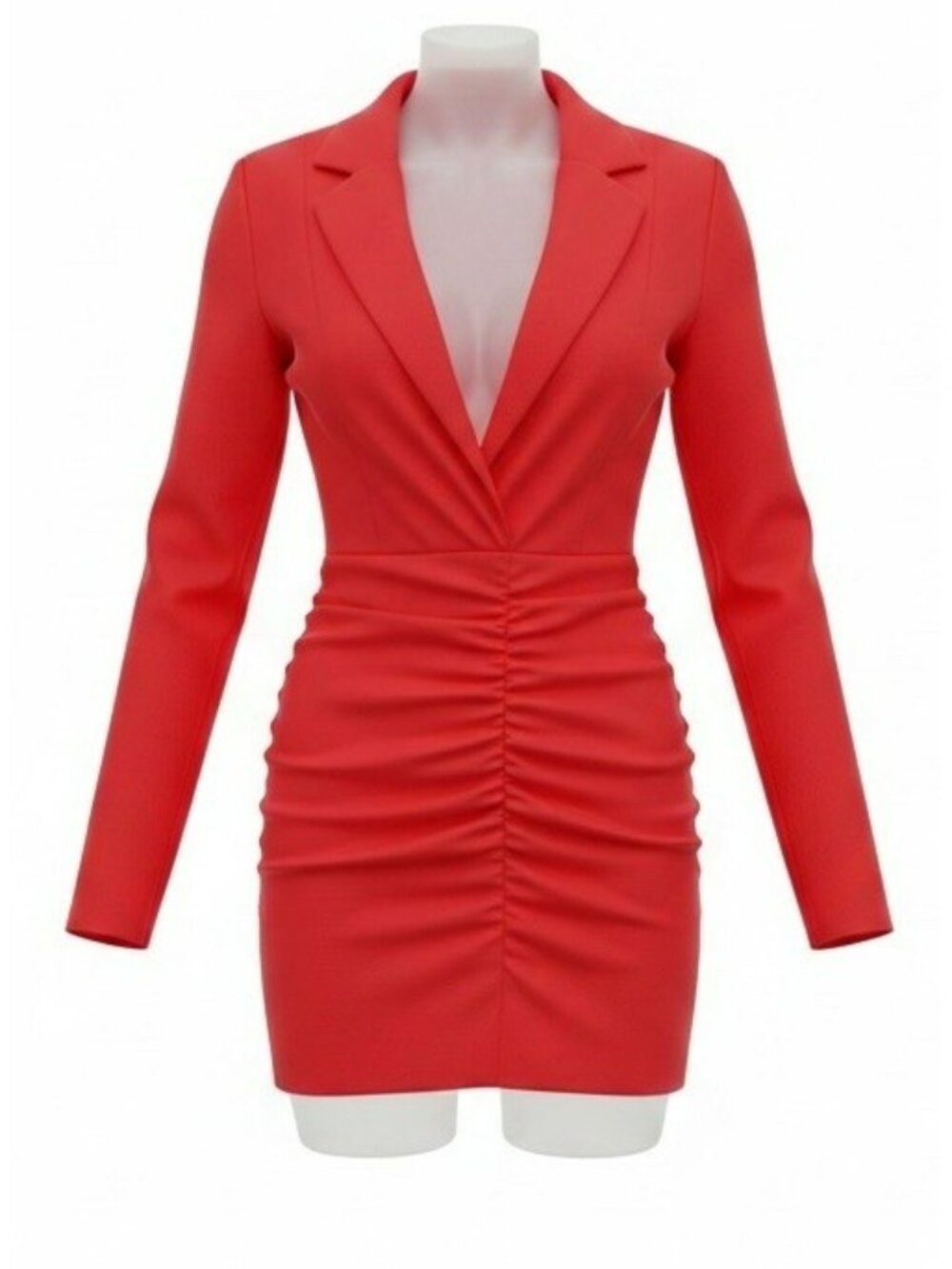 Gauge 81 Red Blazer Dress Womens Small NWT Satin Mini Party Cocktail Long Sleeve